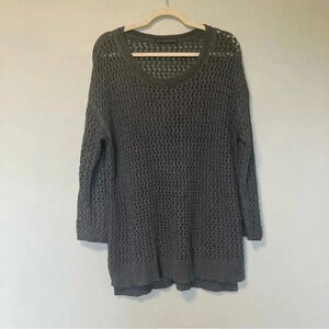 Peruvian Connection  pima cotton modal blend grey long sweater